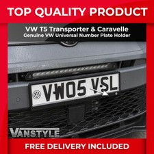 FITS VW T5 TRANSPORTER GENUINE VW LOGO UNIVERSAL NUMBER PLATE HOLDER SURROUND