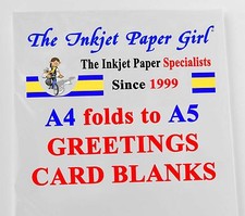 25 x A4 Folds to A5 Greetings Card Blanks 240g Gloss/Matte + C5 Envelopes