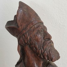 19th Century RELIGIOUS STATUE WOOD PANEL BISHOP HOLY CHURCH TABERNACLE CHALICE...