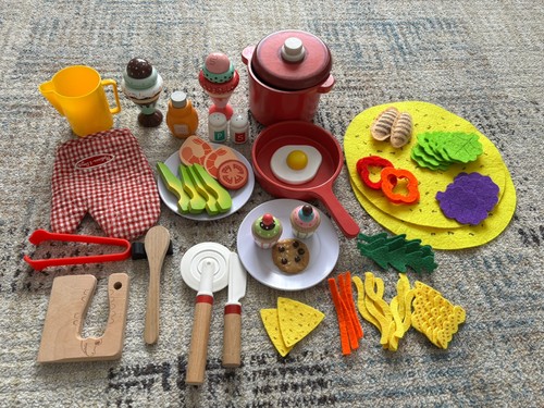 Wooden and felt - playfood, set