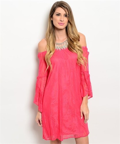 Coral pink lace overlay - overlay, cold