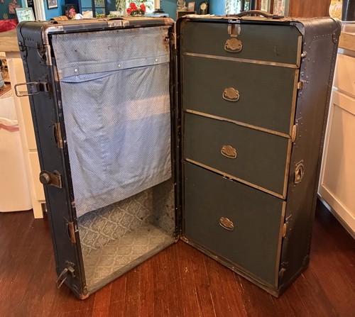 Antique steamer wardrobe - steamer, trunk
