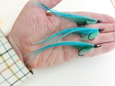 3 x Blue Sunray Shadow size 8 singles SALMON fishing  flies Ref.0068