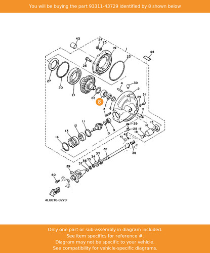 Yamaha bearing 93311 43729 - yamaha, 93311-43729