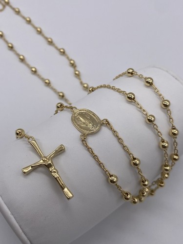 9ct yellow gold rosary - yellow, bead