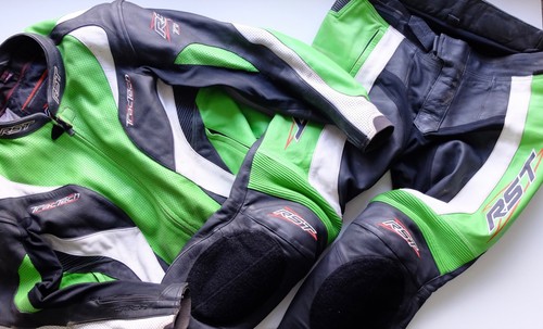 Rst motorcycle green leathers - rst,