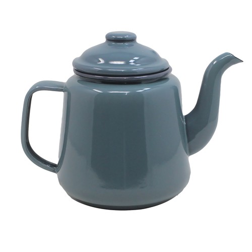 Enamel teapot tin - teapot, grey