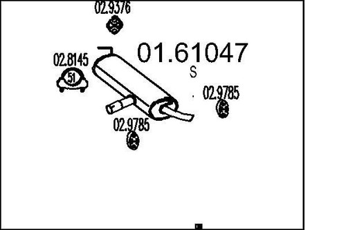 Mts 61047 muffler exhaust - mts, 01.61047