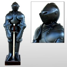 Mini Suit of Armour Display Black Knight with Stand & Sword. Perfect Gift Item