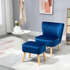 Velvet-Feel Accent Chair w/