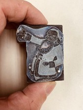 Adana  Letterpress Printing Christmas Block Santa