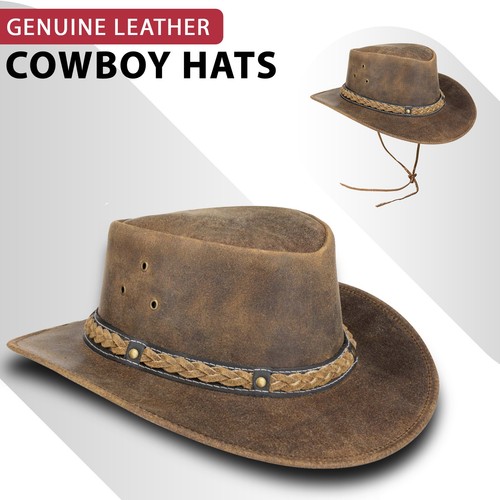 Cowboy hat mens real leather - hat,
