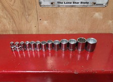 Blackhawk USA 1/2" Dr SAE 13Pc Socket Set 12Pt 3/8"-7/8", 1"-1-1/4" NOS Vintage 