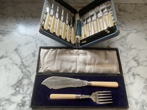 Vintage boxed set fish - boxed, of