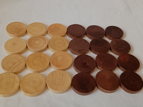 Set wooden draughts pieces - of,