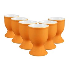 6x Coloured Ceramic Egg Cups