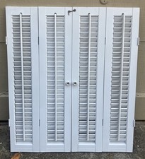 31" Tall x 27"  Wide Wood Interior Louver Plantation Window Shutters VTG