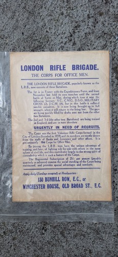 Genuine ww1 recruitment poster - recruitment,