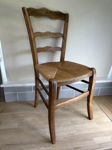 Antique ladder back chair with - antique,