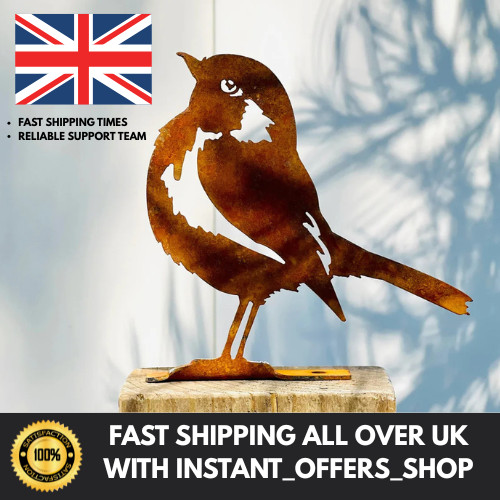 Rusty metal robin - bird, garden
