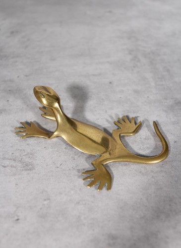 Vintage african brass gecko - vintage,