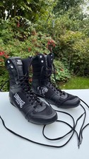 Lonsdale Contender HI00 black part leather Hi top boxing boots Unisex 7 UK 41 EU