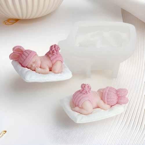 Silicone sleeping baby cake - 3d,