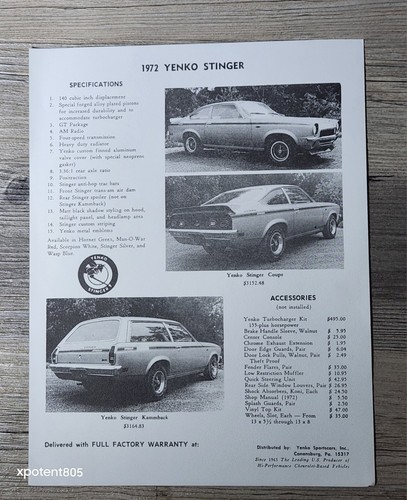 Vtg 1972 yenko - vtg, coupe