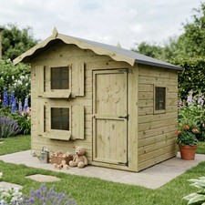 7x5 Wooden Playhouse Double