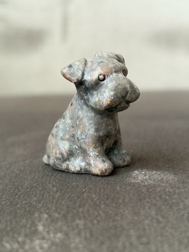 Coppernite schnauzer figurine - schnauzer,