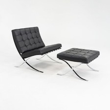 2010s Mies van der Rohe for Knoll Barcelona Lounge Chair with Ottoman / Stool