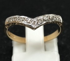 diamond wishbone ring. 9ct