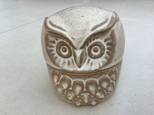 Cute pottery owl lidded - cute, jar