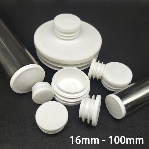100mm white round - white, plastic