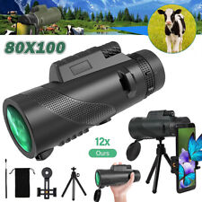 Military Zoom 80x100 HD Monocular Telescope Starscope Day Vision Hunting Outdoor