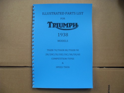 Triumph parts book - parts, 1938