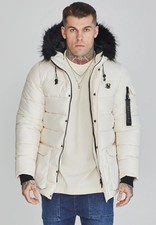 SikSilk Mens Ecru Parka Medium