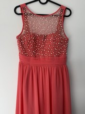Coral Chiffon Maxi Dress Size