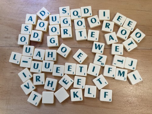 Spare scrabble tiles green - scrabble,