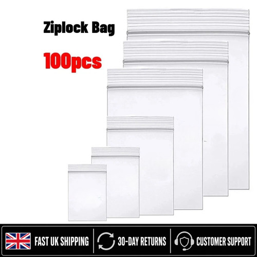 100 small clear plastic bags - x,