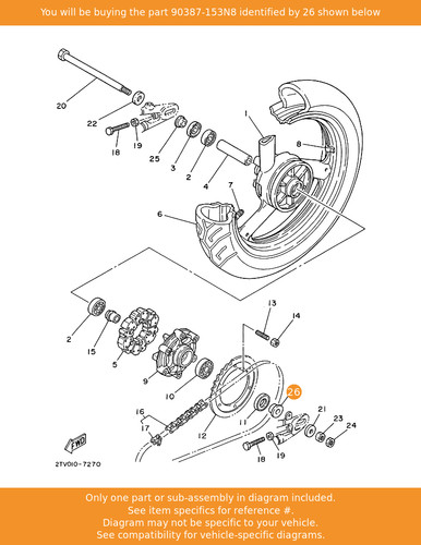 Yamaha collar 90387 153n8 oem - yamaha, 90387-153n8