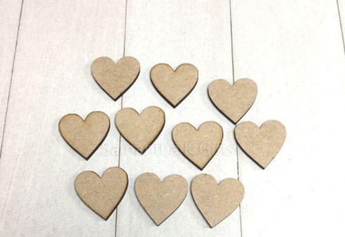 Wooden mdf hearts craft - hearts,