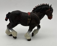Vintage Safari Ltd Black Clydesdale Stallion Figure Draft Horse Figurine 1991