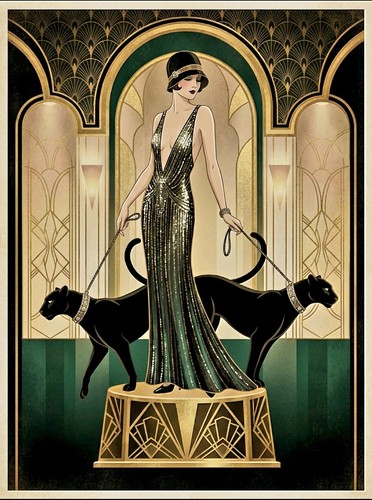 Art deco lady glamour - deco,