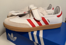 Adidas Originals Samba Jane Y 6.5 / Fits W 7.5 White Red Gum Mary Jane Sneaker