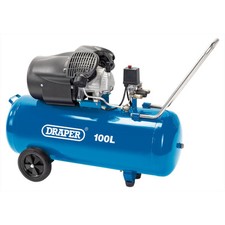 Draper Direct Drive V-Twin Air Compressor With Pressure Gauge 100L 2.2kW