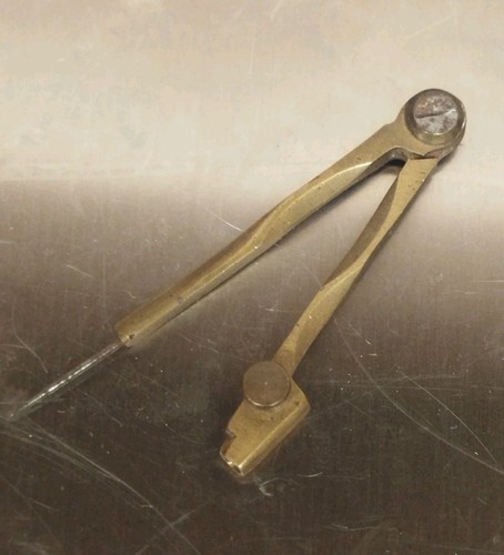 Vintage brass drawing - vintage, compass