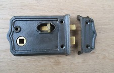 VINTAGE VICTORIAN STYLE CAST IRON RIM DOOR LATCH LOCK