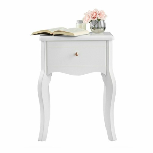 White bedside table - bedside,