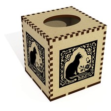 Square 'Cat Sitting In Window'